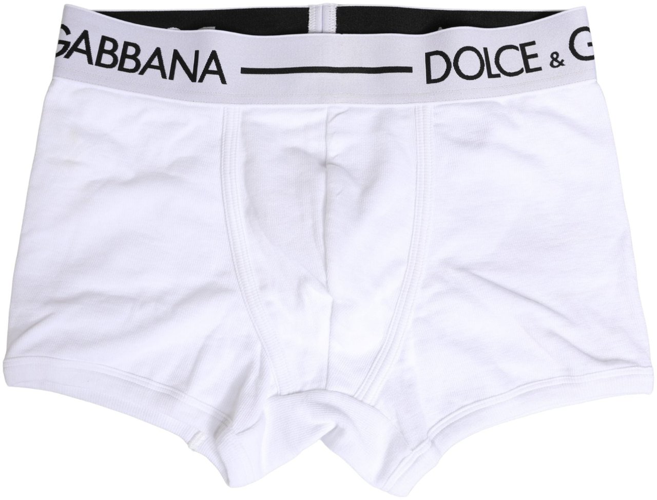 Dolce & Gabbana White Logo Waistband Regular Boxer Underwear Wit