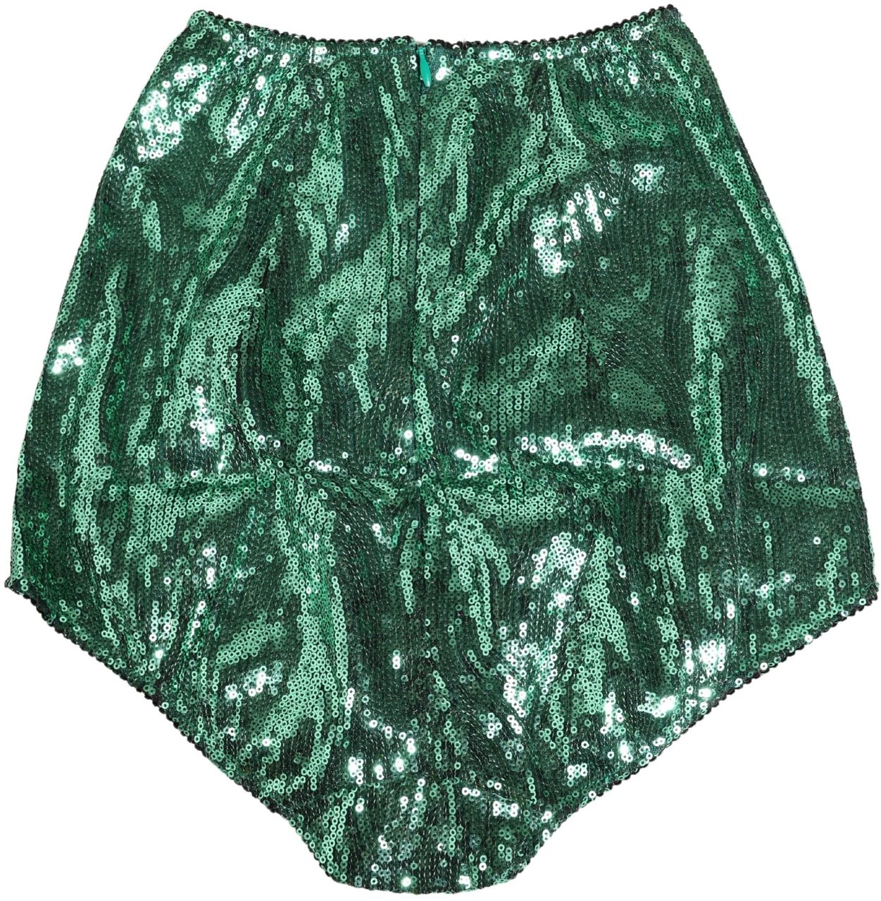 Dolce & Gabbana Green Sequin Nylon High Waist Girdle Underwear Groen