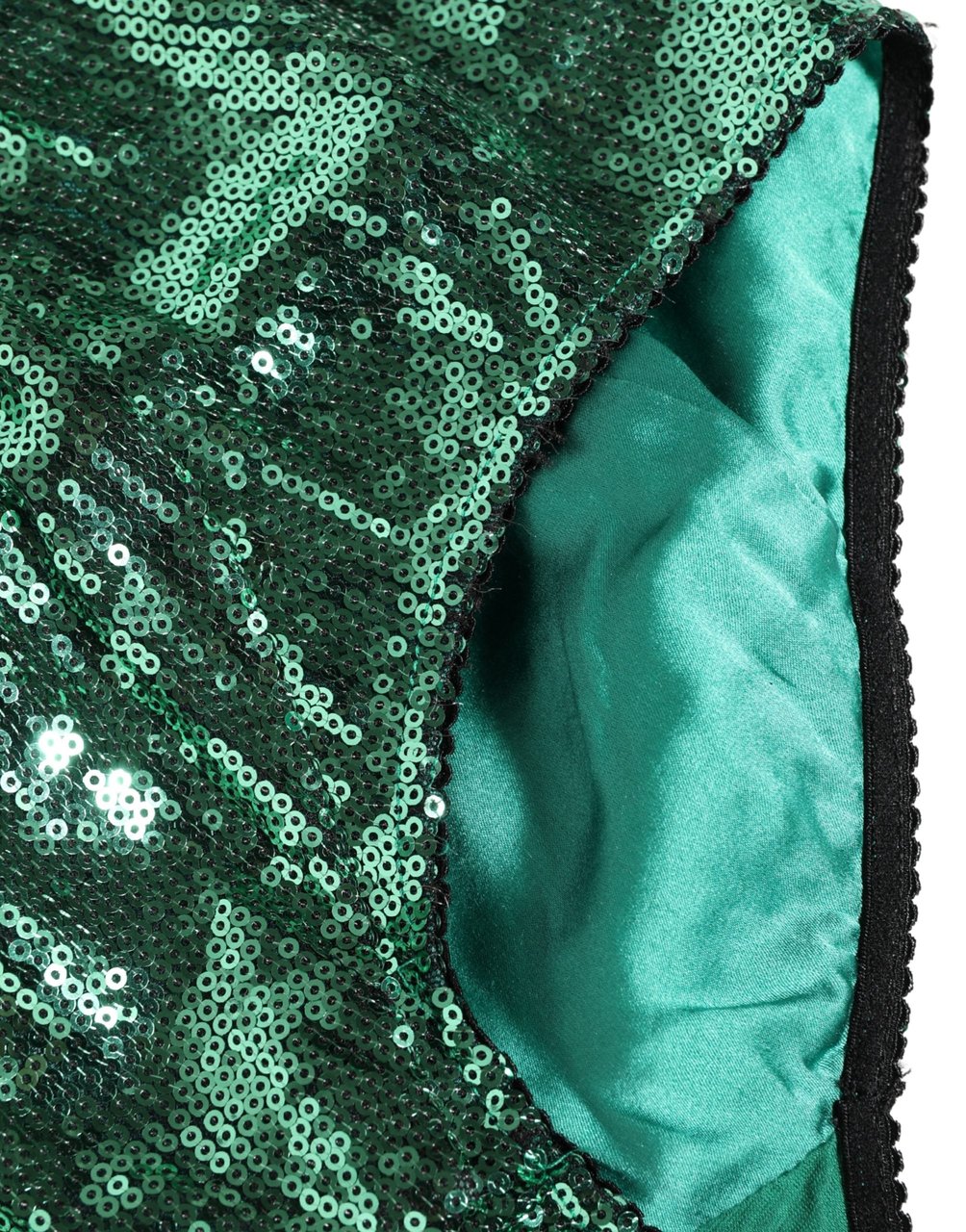 Dolce & Gabbana Green Sequin Nylon High Waist Girdle Underwear Groen