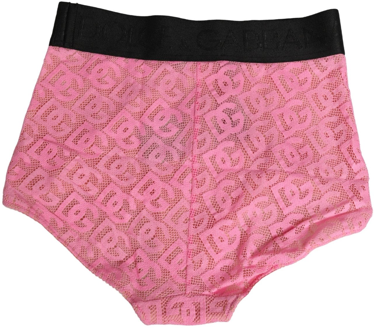 Dolce & Gabbana Pink Cotton DG Logo High Waist Girdle Underwear Zwart