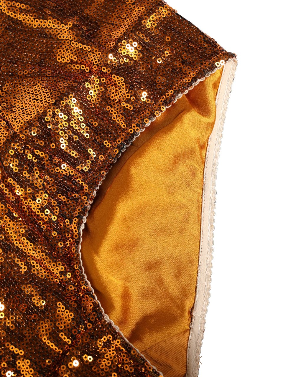 Dolce & Gabbana Orange Sequin Nylon High Waist Girdle Underwear Oranje