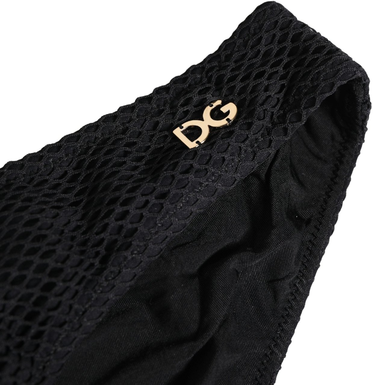 Dolce & Gabbana Black Nylon DG Logo Plaque Regular Brief Underwear Zwart