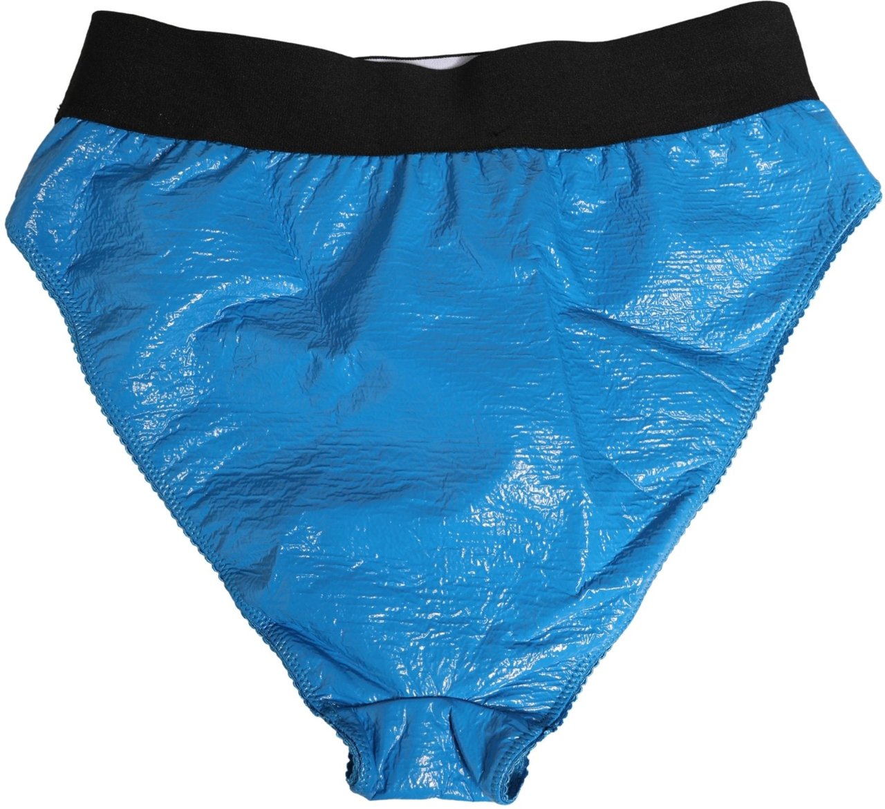 Dolce & Gabbana Blue Logo Waistband High Waist Brief Underwear Blauw