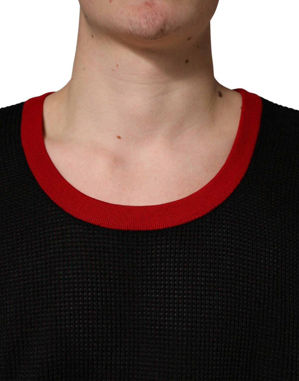 Dolce & Gabbana Black Crew Neck Sleeveless Men Knit Vest T-shirt Zwart