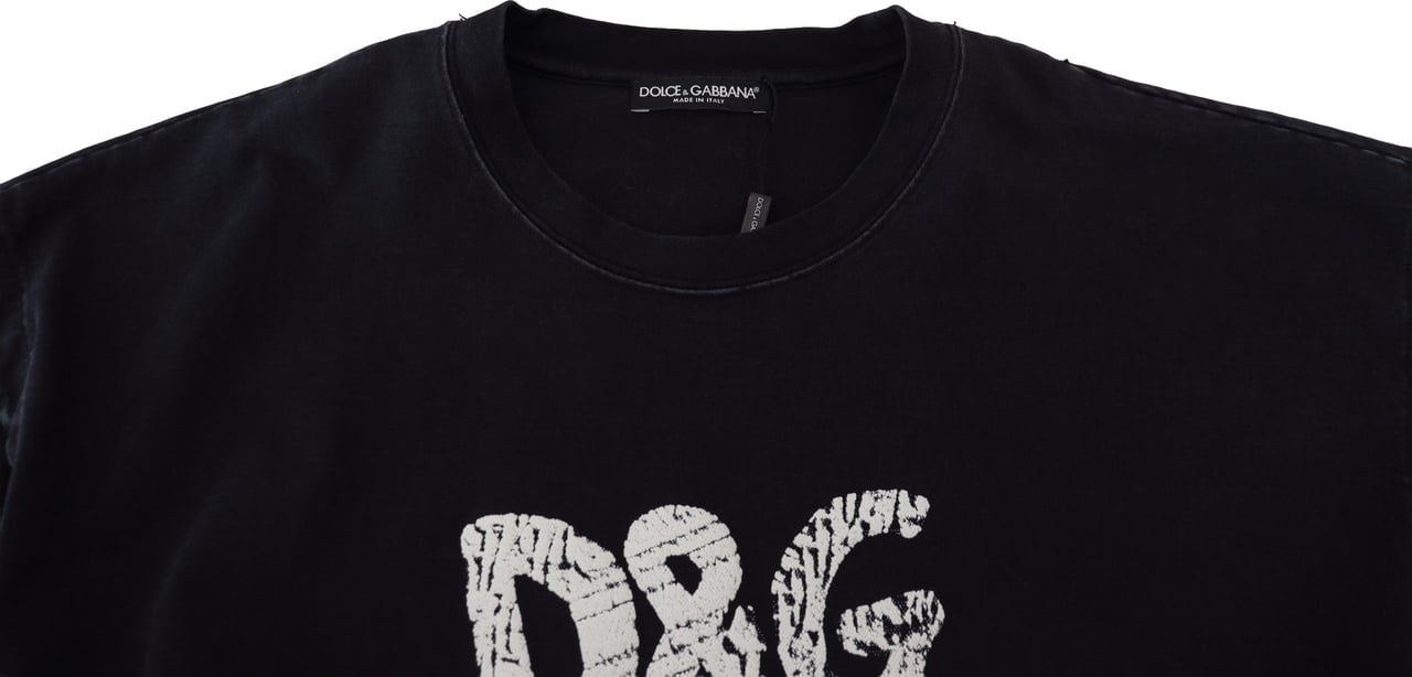 Dolce & Gabbana Black D&G Fashion Round Neck Cotton T-shirt Divers