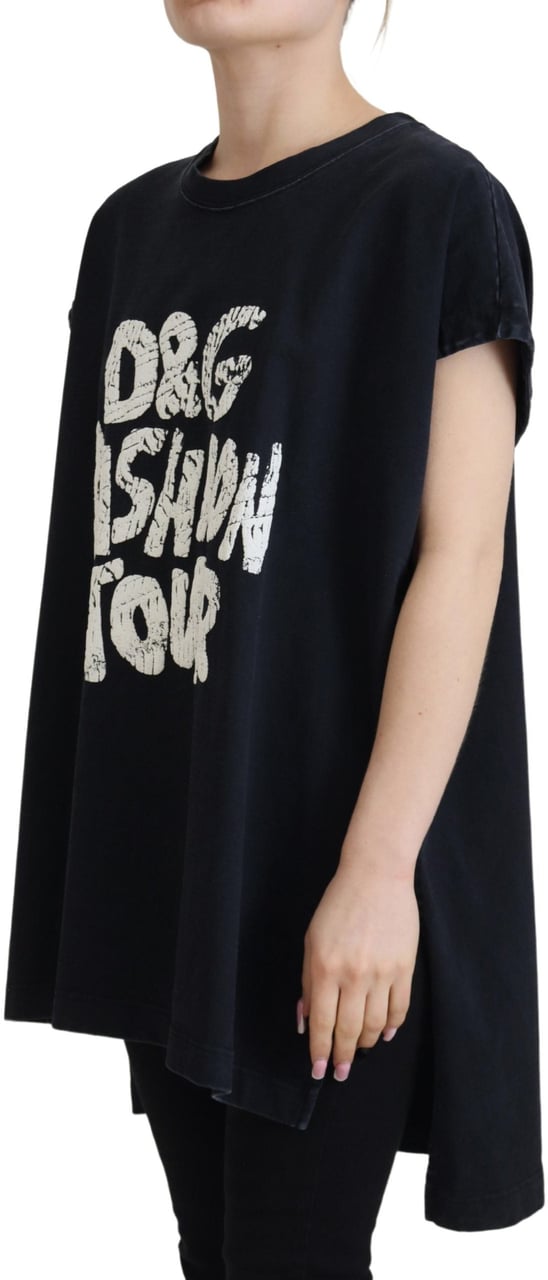 Dolce & Gabbana Black D&G Fashion Round Neck Cotton T-shirt Divers
