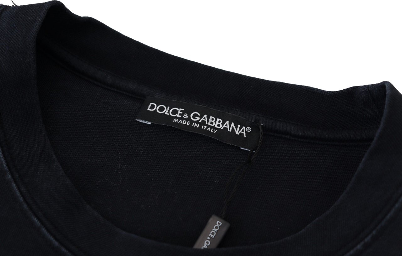 Dolce & Gabbana Black D&G Fashion Round Neck Cotton T-shirt Divers