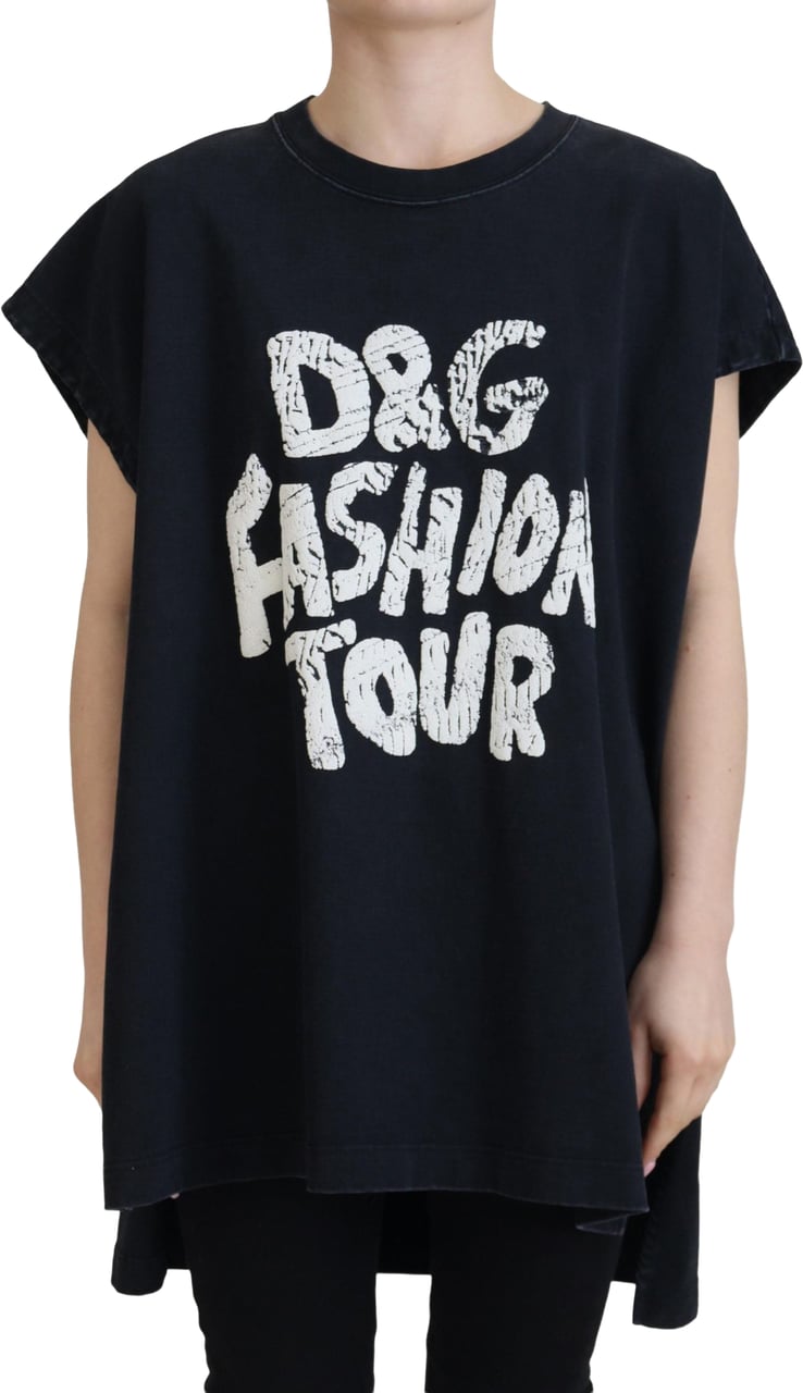 Dolce & Gabbana Black D&G Fashion Round Neck Cotton T-shirt Divers