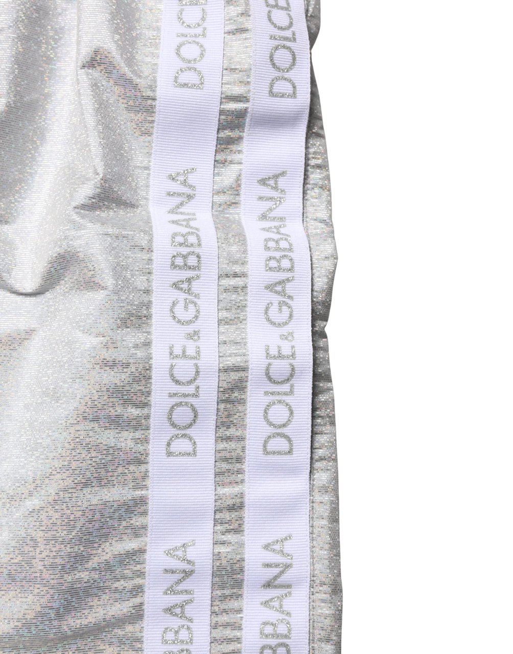 Dolce & Gabbana Silver Polyester Drawstring Men Shorts Swimwear Zilver