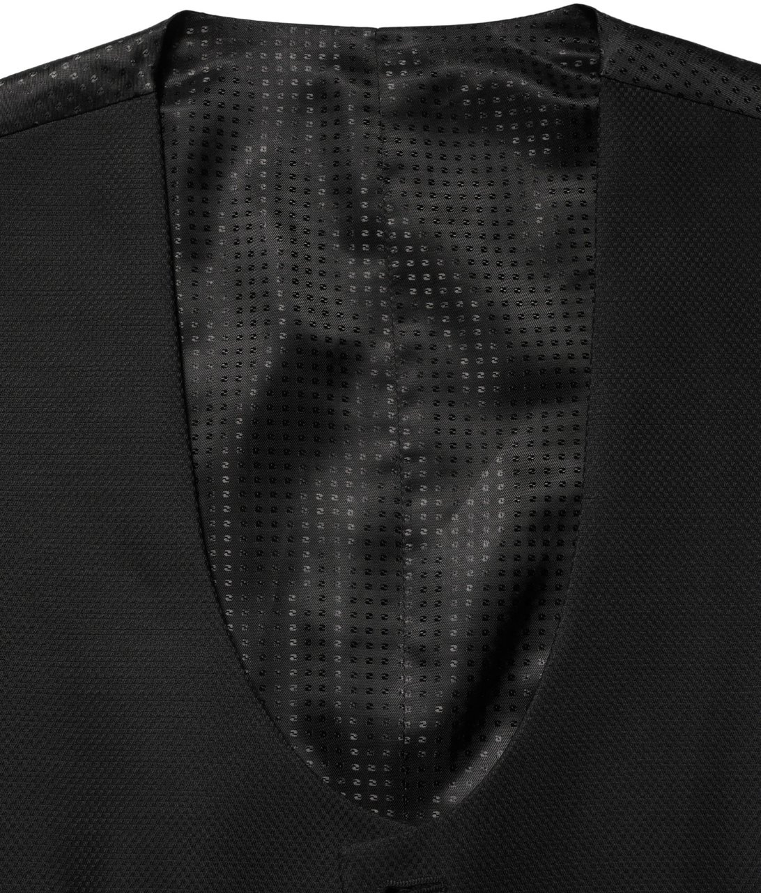 Dolce & Gabbana Black Wool Single Breasted Waistcoat Vest Zwart