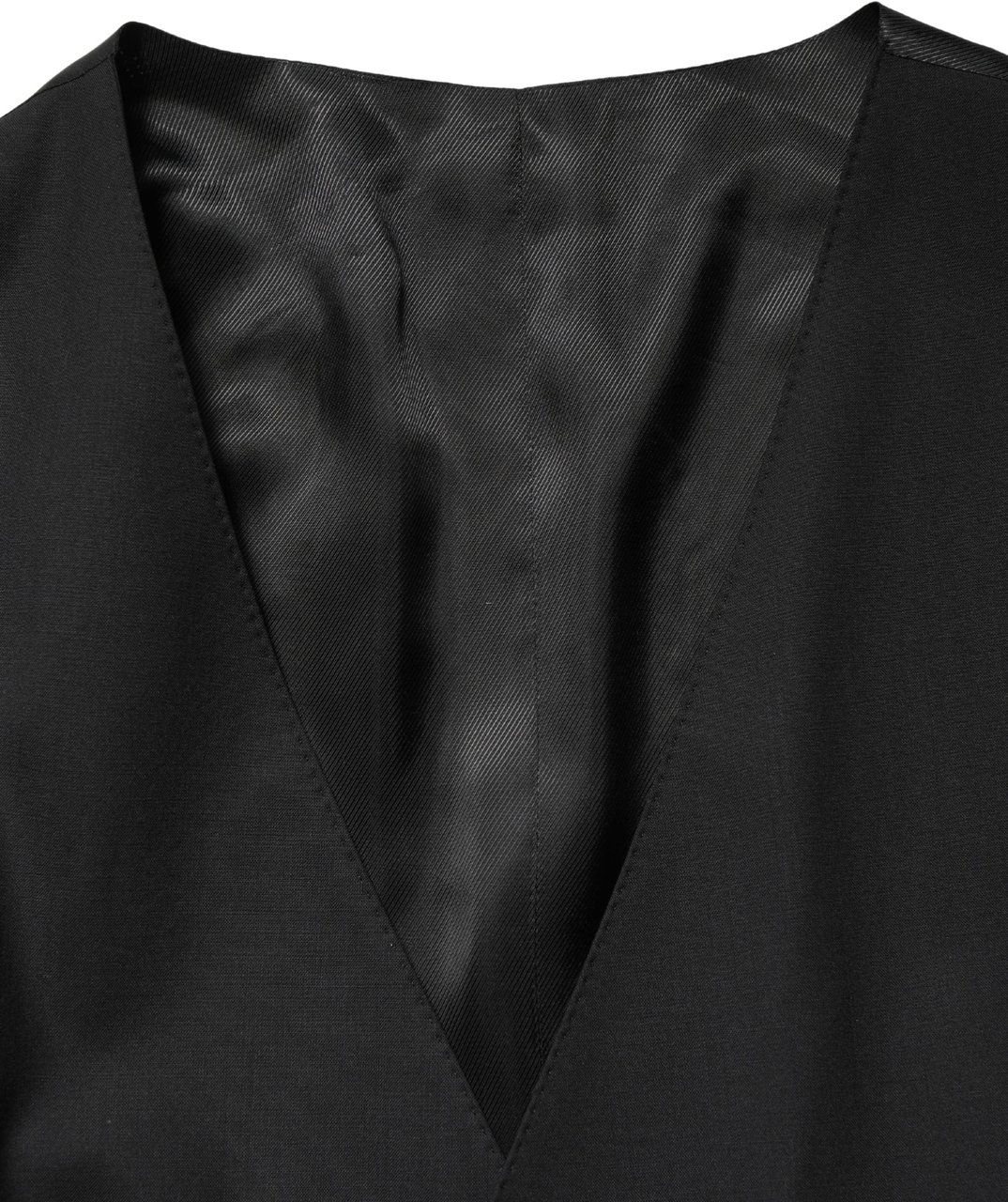 Dolce & Gabbana Black Wool Single Breasted Waistcoat Vest Zwart