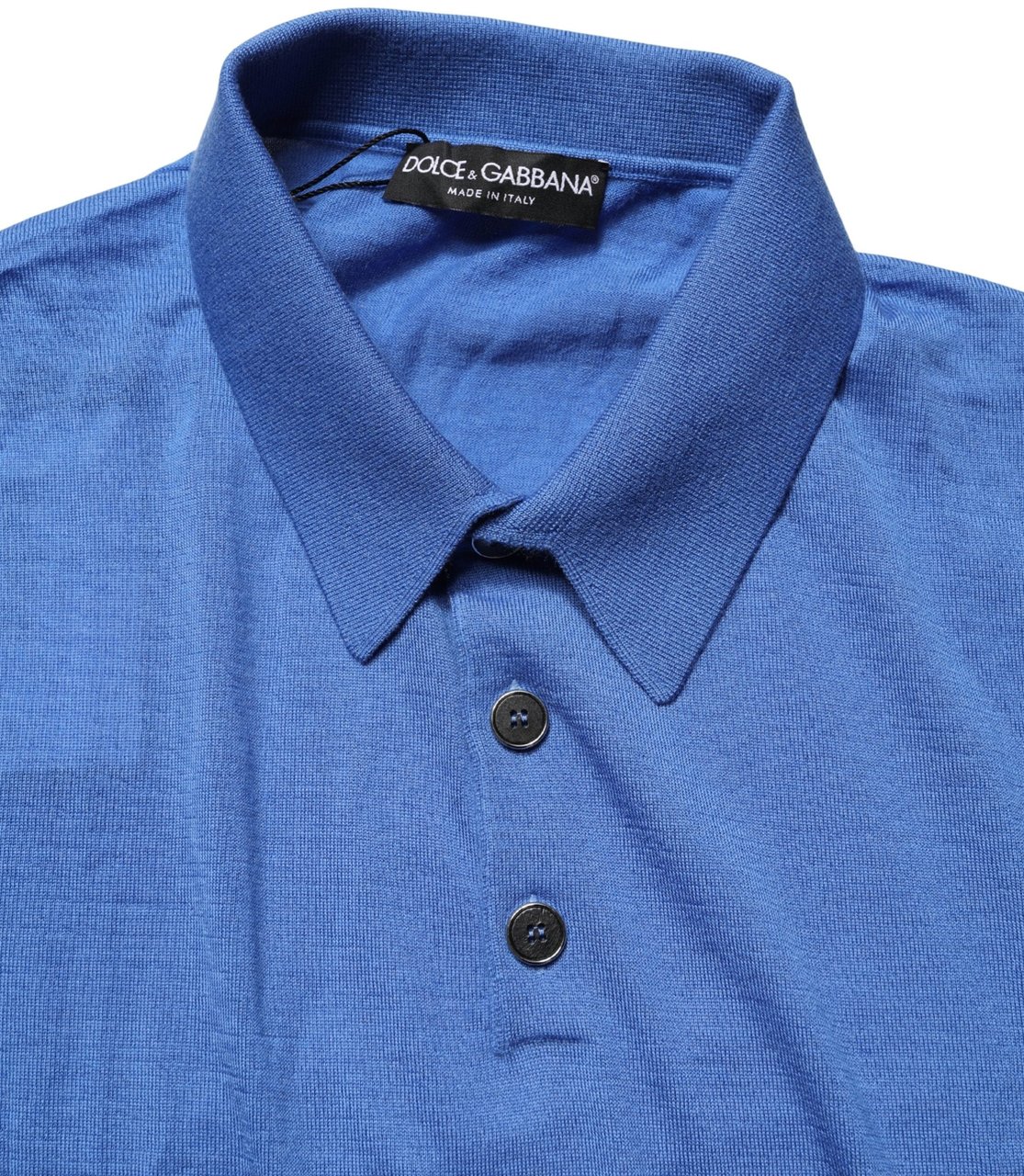 Dolce & Gabbana Blue Cashmere Short Sleeves Polo T-shirt Blauw