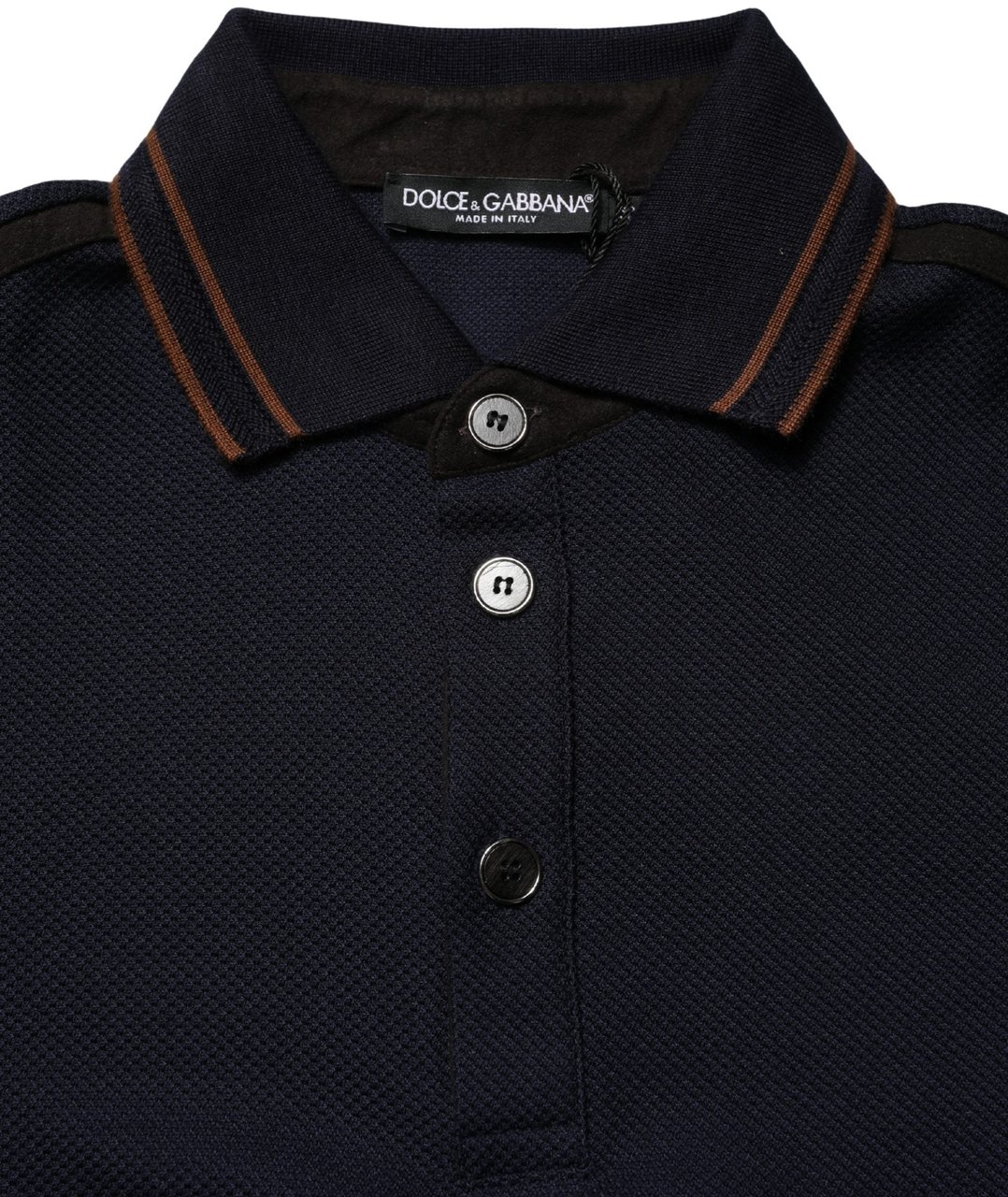 Dolce & Gabbana Dark Blue Silk Short Sleeve Men Polo T-shirt Blauw