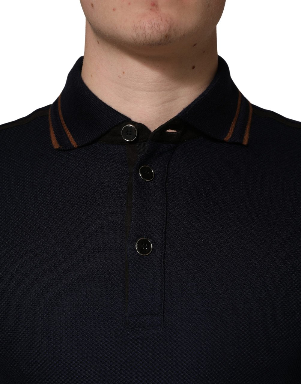 Dolce & Gabbana Dark Blue Silk Short Sleeve Men Polo T-shirt Blauw