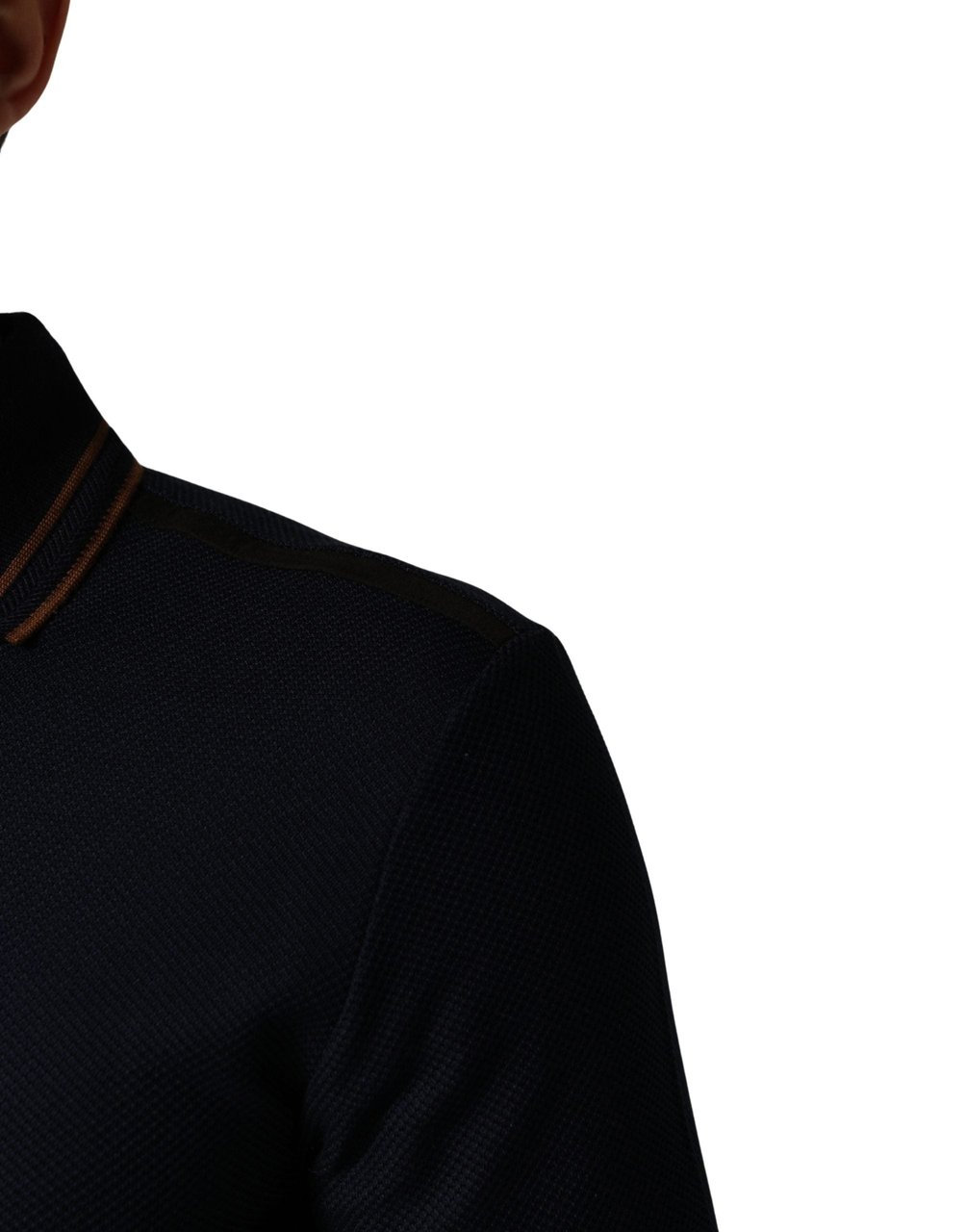 Dolce & Gabbana Dark Blue Silk Short Sleeve Men Polo T-shirt Blauw