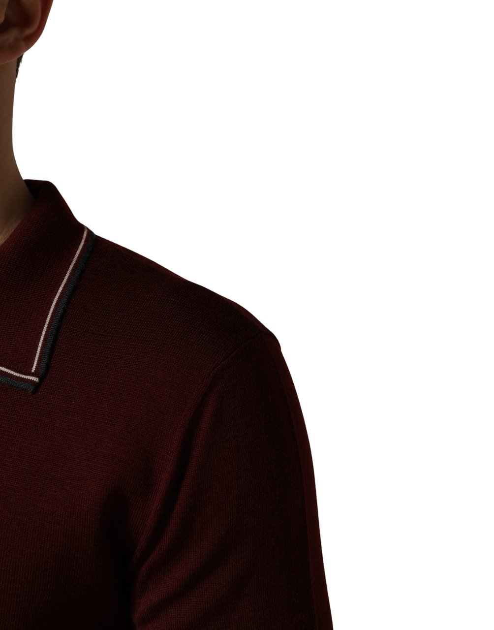 Dolce & Gabbana Maroon Re-Edition Wool Long Sleeves T-shirt Maroon