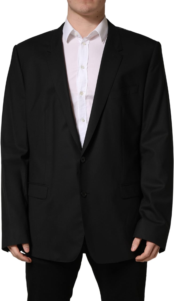 Dolce & Gabbana Black Single Breasted 2 Button Suit Jacket Zwart