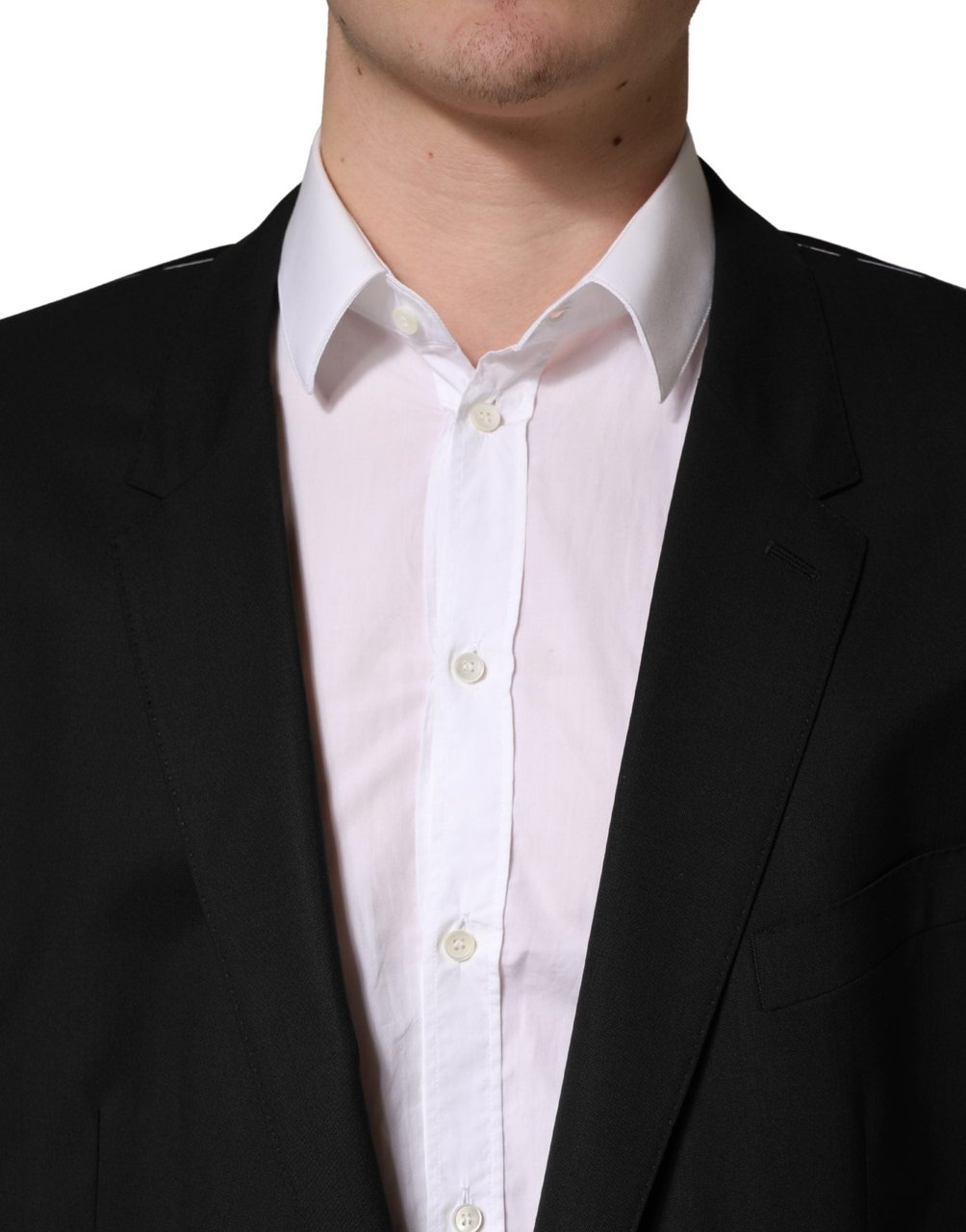Dolce & Gabbana Black Single Breasted 2 Button Suit Jacket Zwart