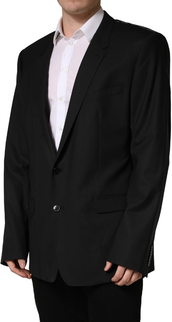 Dolce & Gabbana Black Single Breasted 2 Button Suit Jacket Zwart