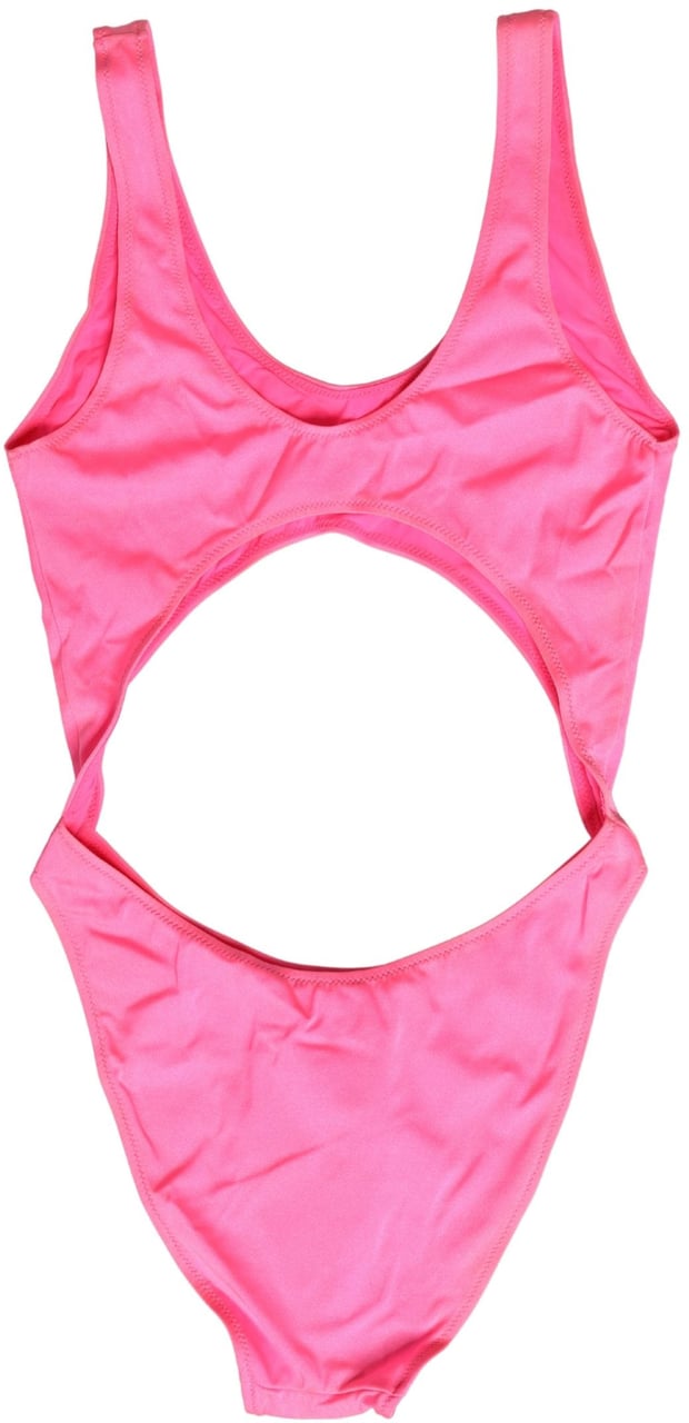 Dolce & Gabbana Pink Cut-Out High Leg One Piece Swimsuit Swimwear Roze
