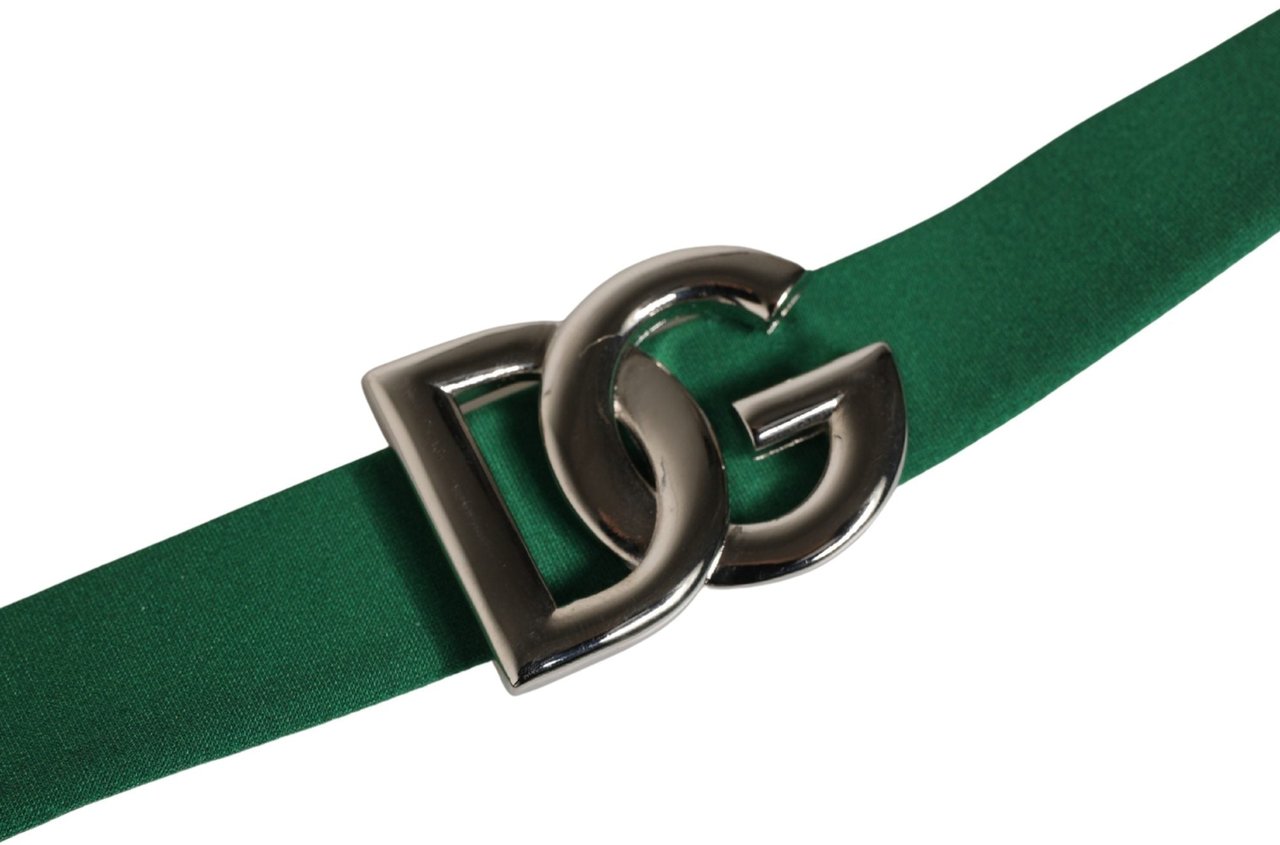 Dolce & Gabbana Green Logo Plaque Nylon Brief Panty Underwear Groen