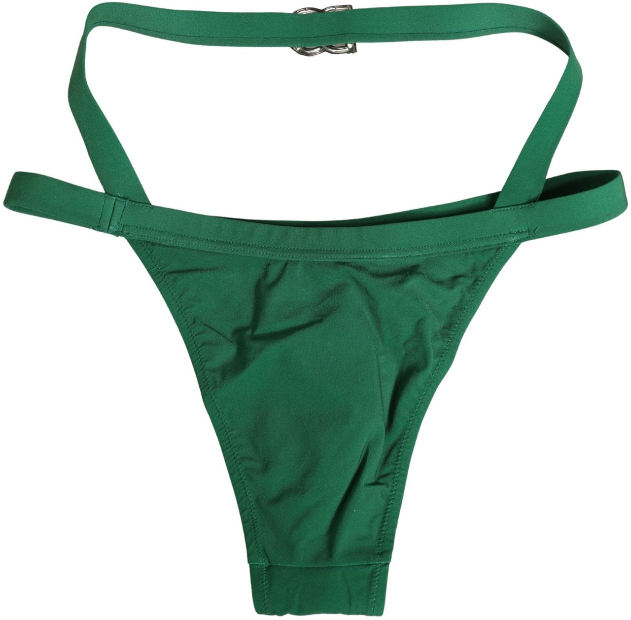 Dolce & Gabbana Green Logo Plaque Nylon Brief Panty Underwear Groen