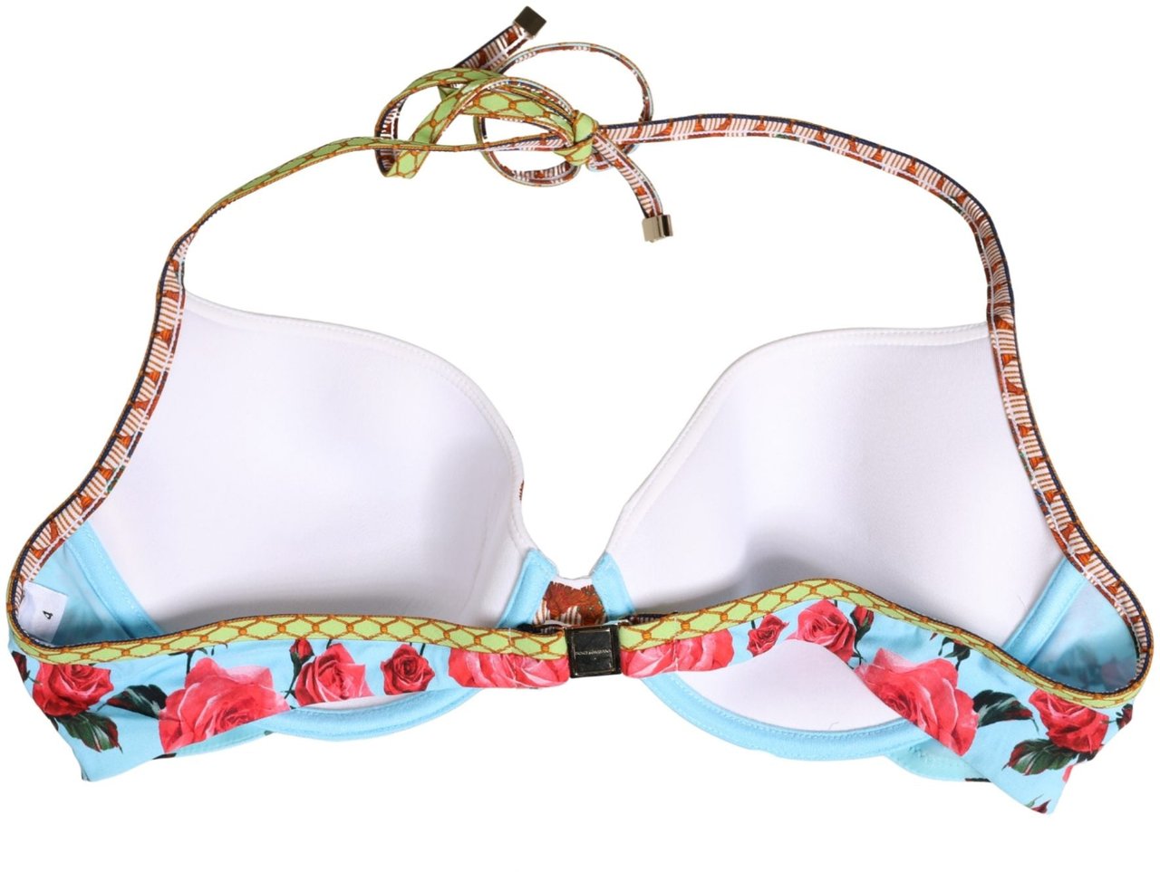 Dolce & Gabbana Multicolor Floral Print Halter Bikini Top Swimwear Divers