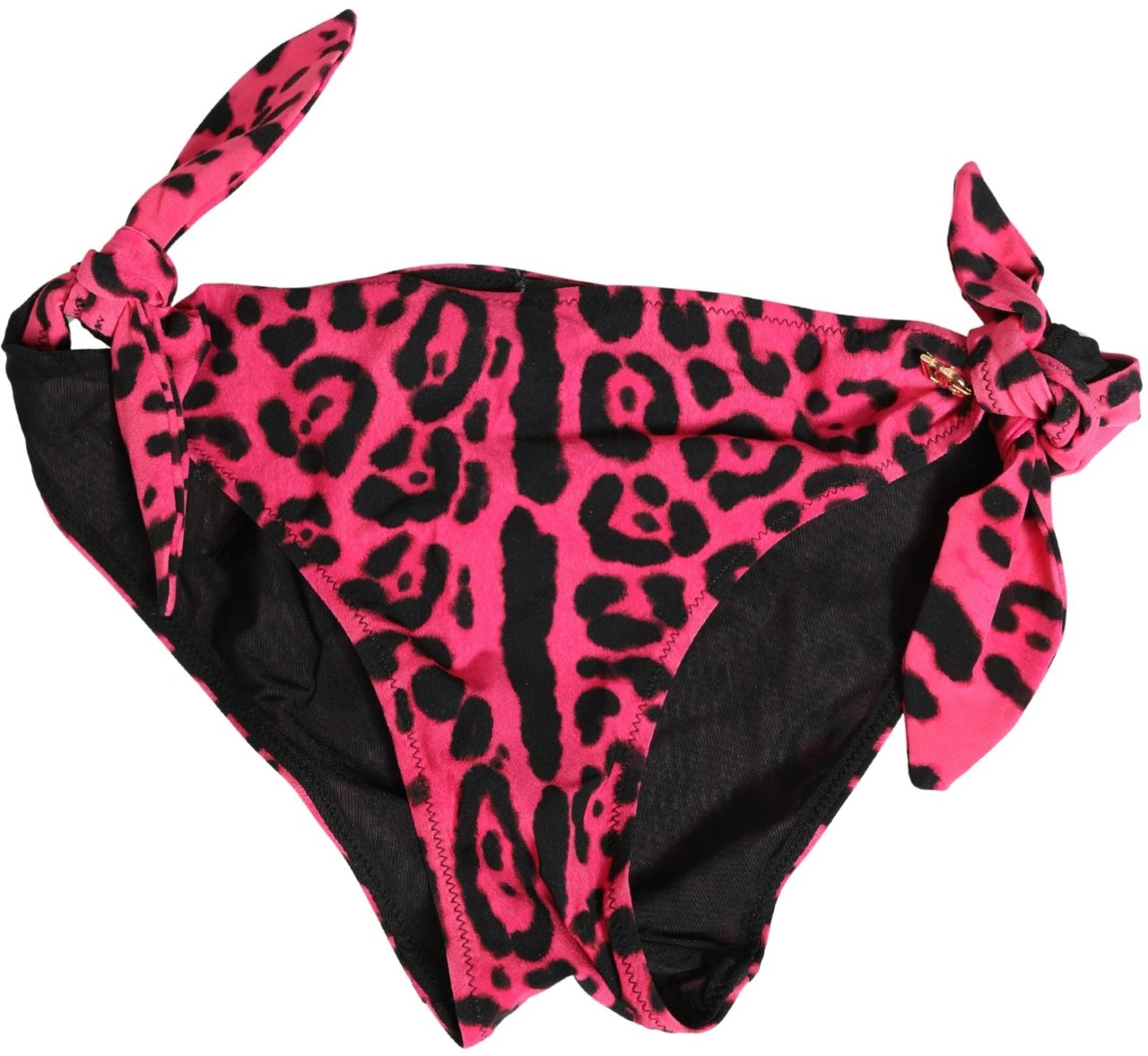 Dolce & Gabbana Pink Leopard Print Bikini Bottom Beachwear Swimwear Roze