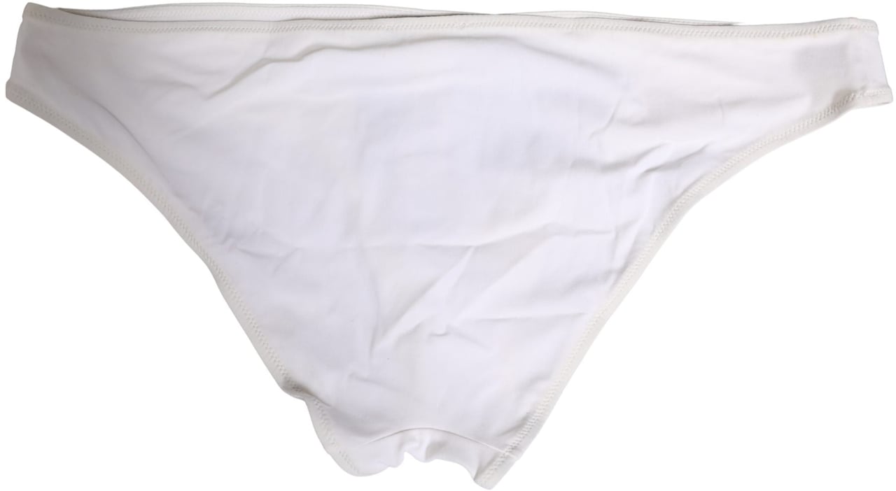 Dolce & Gabbana White DG Logo Plaque Bikini Bottom Underwear Wit
