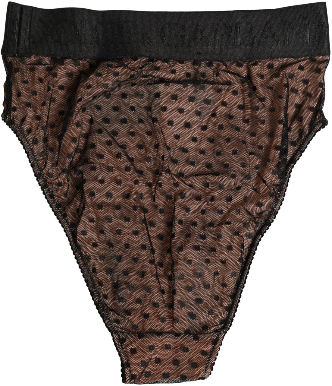Dolce & Gabbana Black Beige Polka Dot Butterfly Brief Underwear Zwart