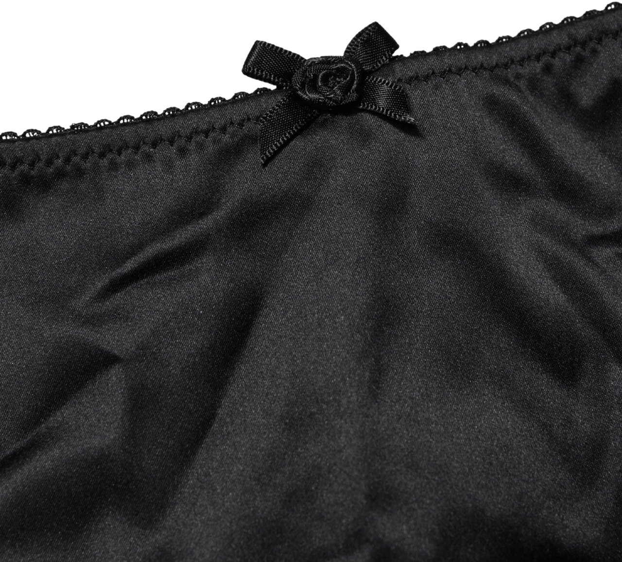Dolce & Gabbana Black Silk Stretch Mid Waist Brief Panty Underwear Zwart