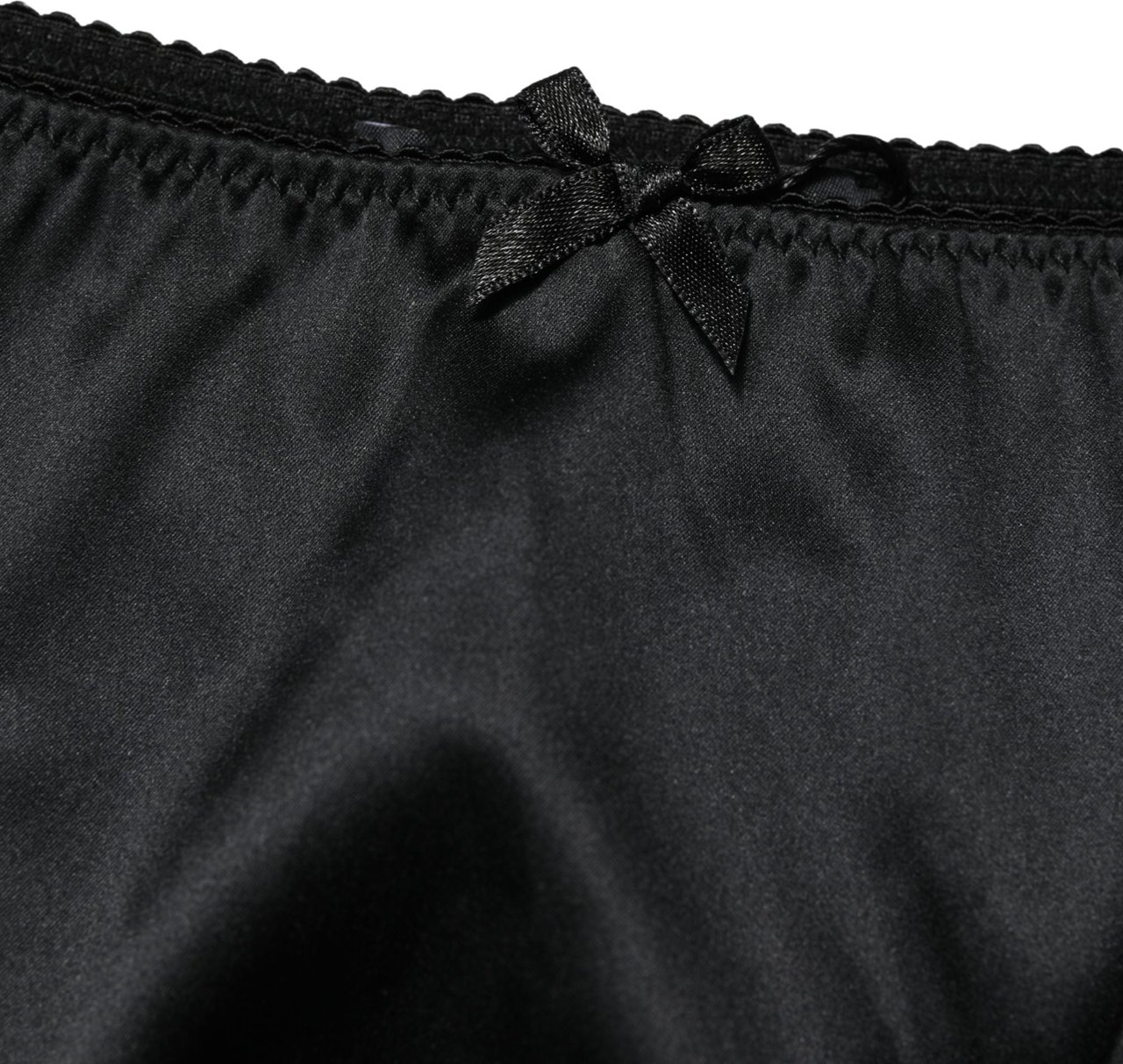 Dolce & Gabbana Black Silk Stretch Mid Waist Brief Panty Underwear Zwart