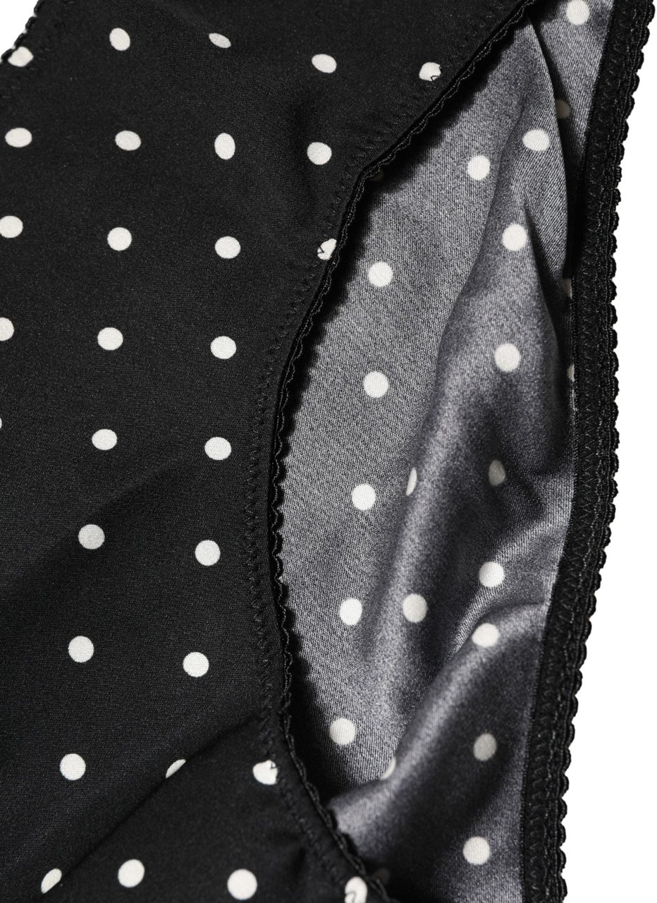 Dolce & Gabbana Black Polka Dots Mid Waist Brief Panty Underwear Zwart