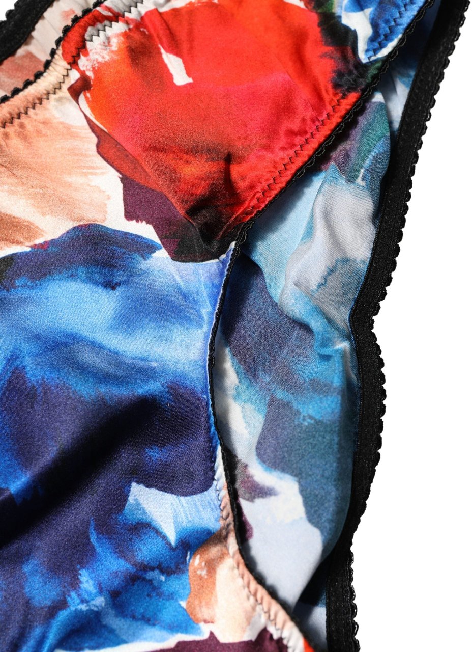 Dolce & Gabbana Multicolor Floral Mid Waist Brief Panty Underwear Divers