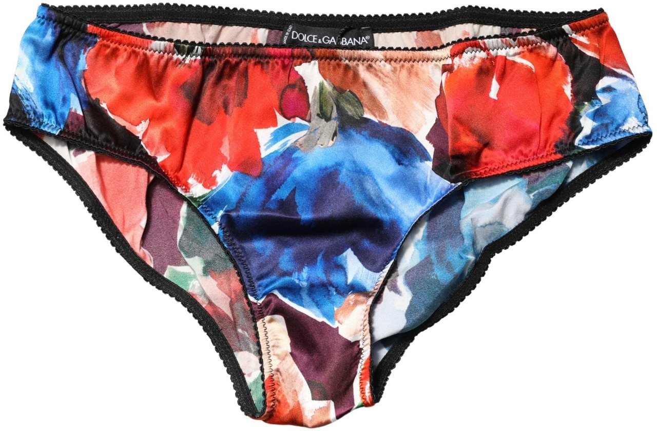 Dolce & Gabbana Multicolor Floral Mid Waist Brief Panty Underwear Divers