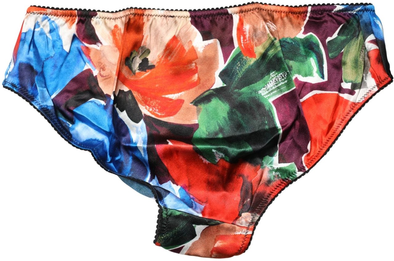 Dolce & Gabbana Multicolor Floral Mid Waist Brief Panty Underwear Divers