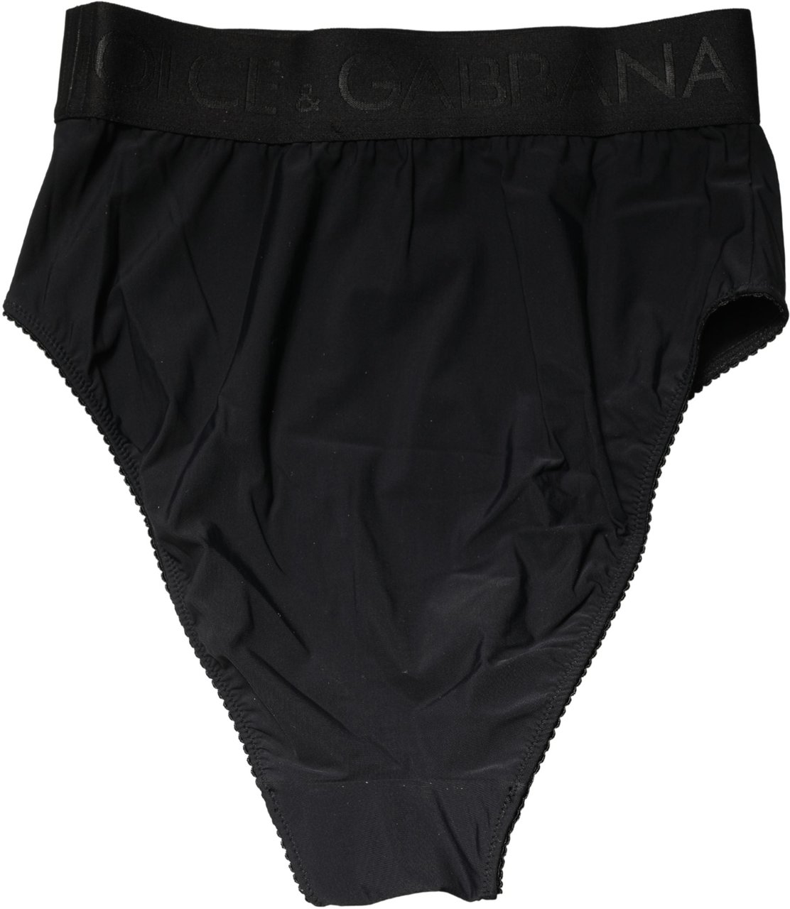 Dolce & Gabbana Black Logo Waistband High Brief Underwear Zwart