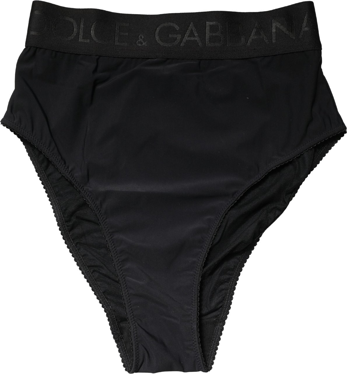 Dolce & Gabbana Black Logo Waistband High Brief Underwear Zwart