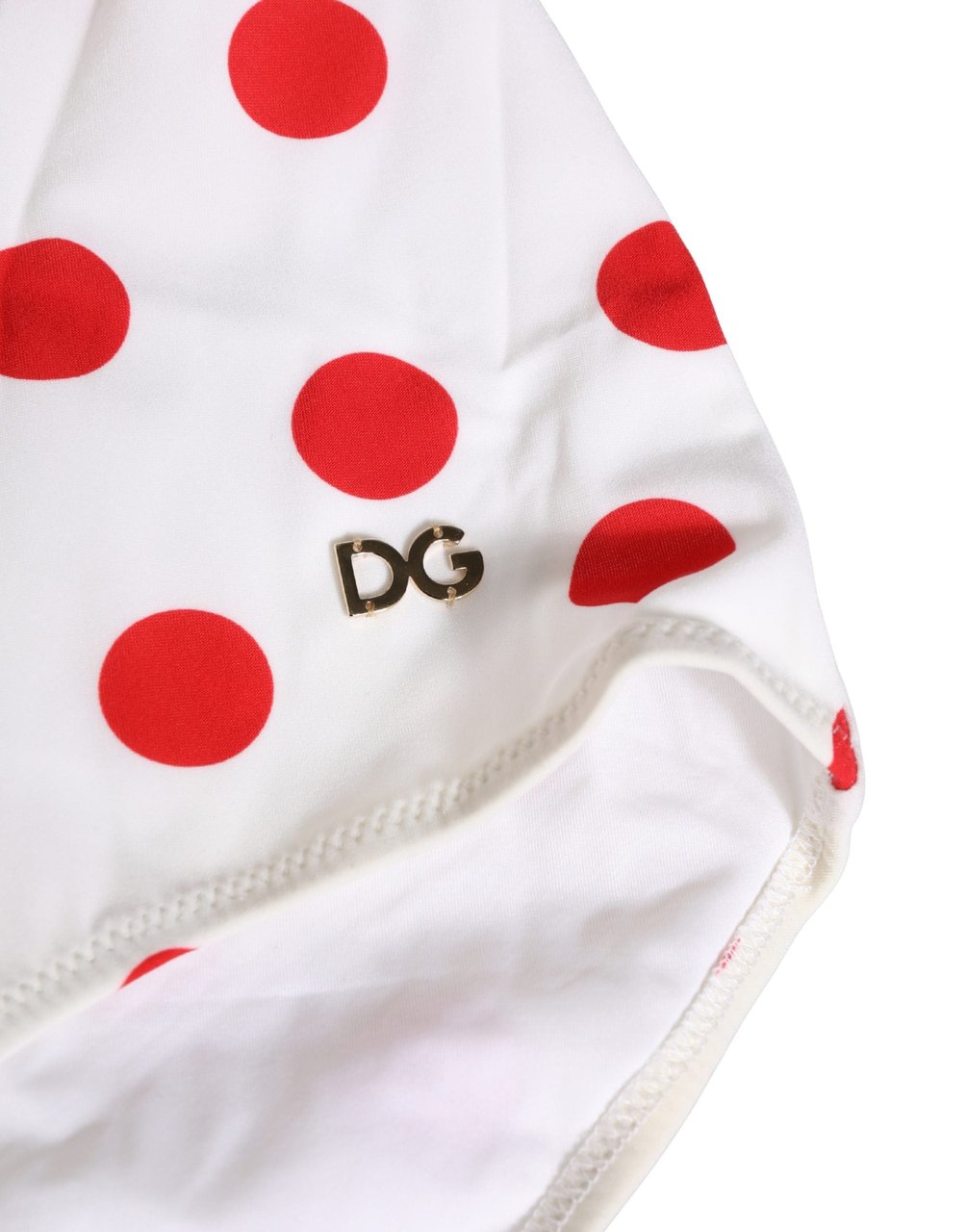 Dolce & Gabbana White Polka Dot One-Piece Swimsuit Swimwear Wit