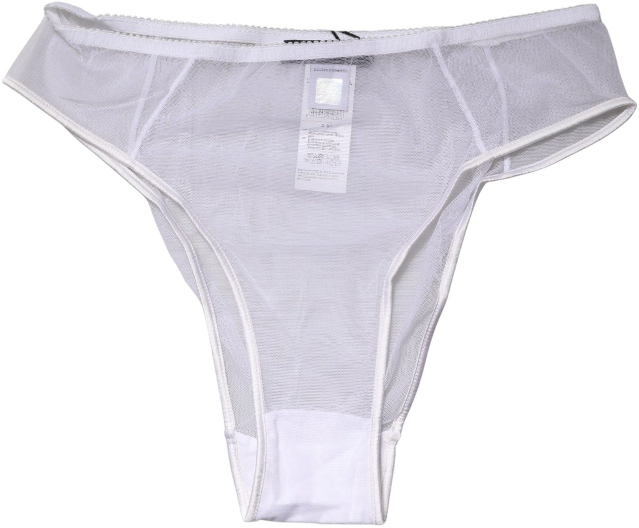 Dolce & Gabbana White Sheer Silk Stretch High Brief Underwear Wit