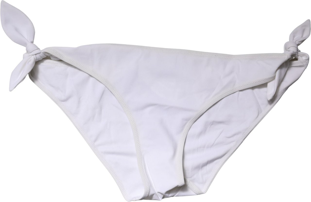 Dolce & Gabbana White Side-Tie Bikini Bottom Swimsuit Swimwear Wit