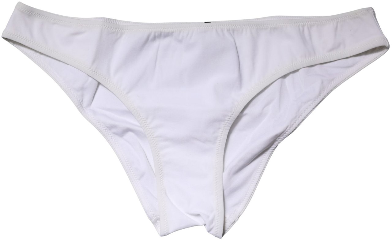 Dolce & Gabbana White Nylon Stretch Mid Waist Brief Panty Underwear Wit