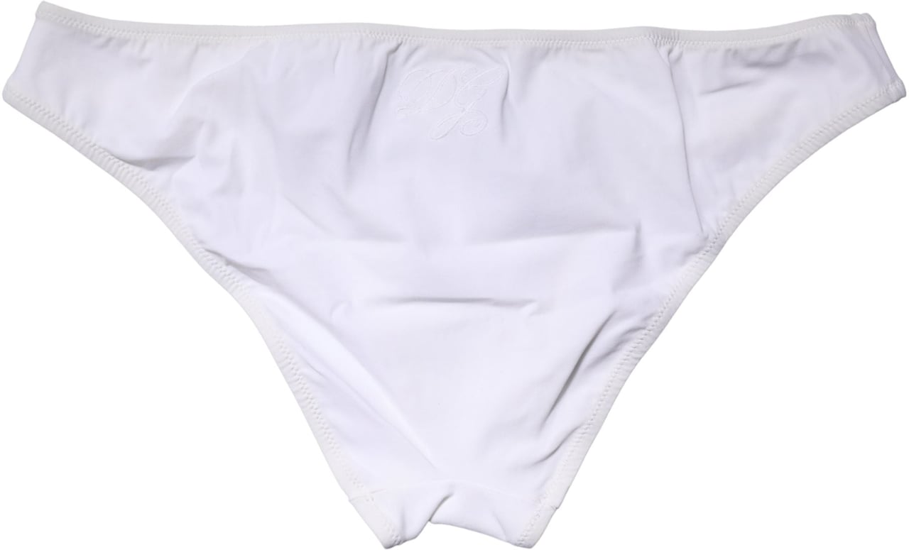 Dolce & Gabbana White Nylon Stretch Mid Waist Brief Panty Underwear Wit