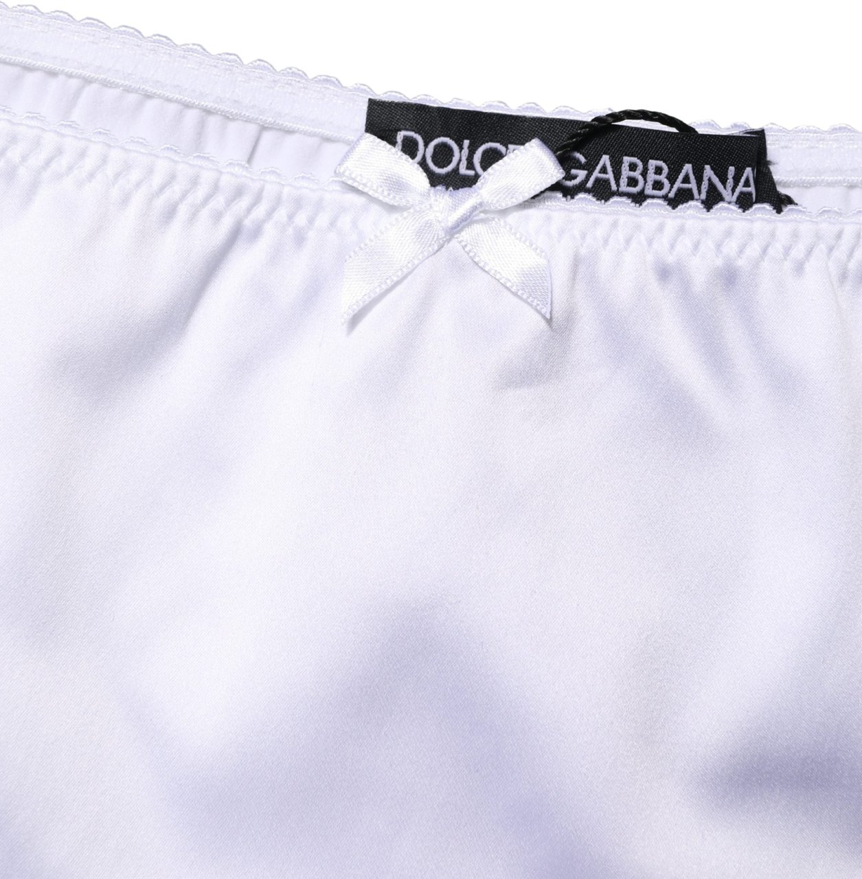 Dolce & Gabbana White Silk Stretch Mid Waist Brief Panty Underwear Wit