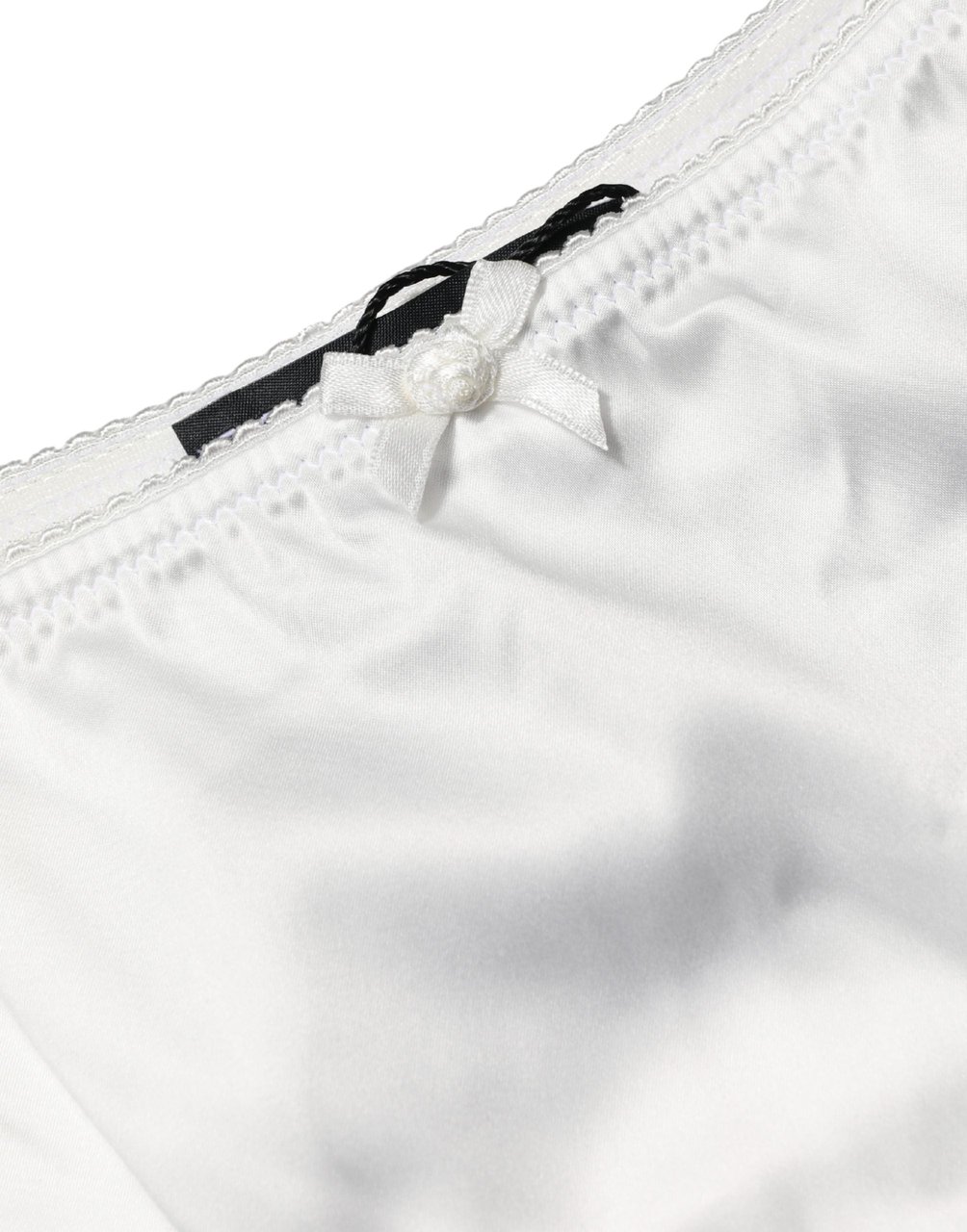 Dolce & Gabbana White Silk Stretch Mid Waist Brief Panty Underwear Wit
