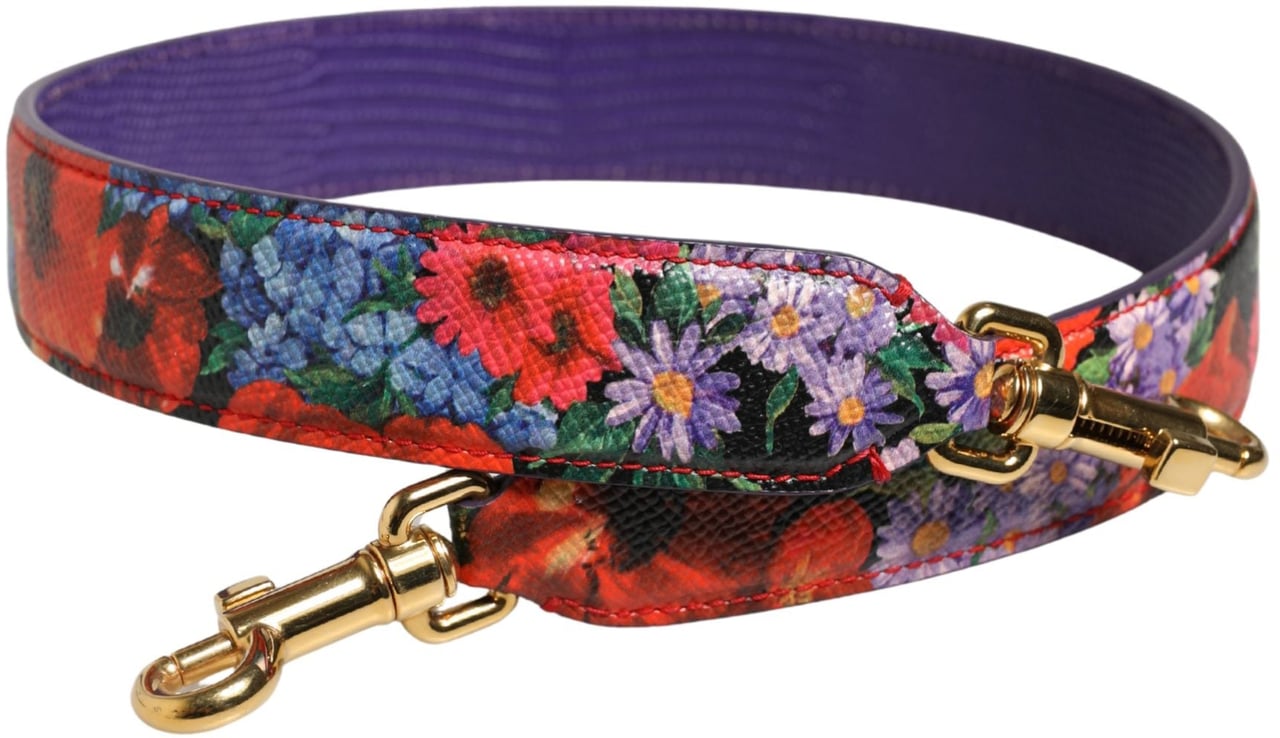 Dolce & Gabbana Multicolor Floral Leather Bag Accessory Shoulder Strap Divers