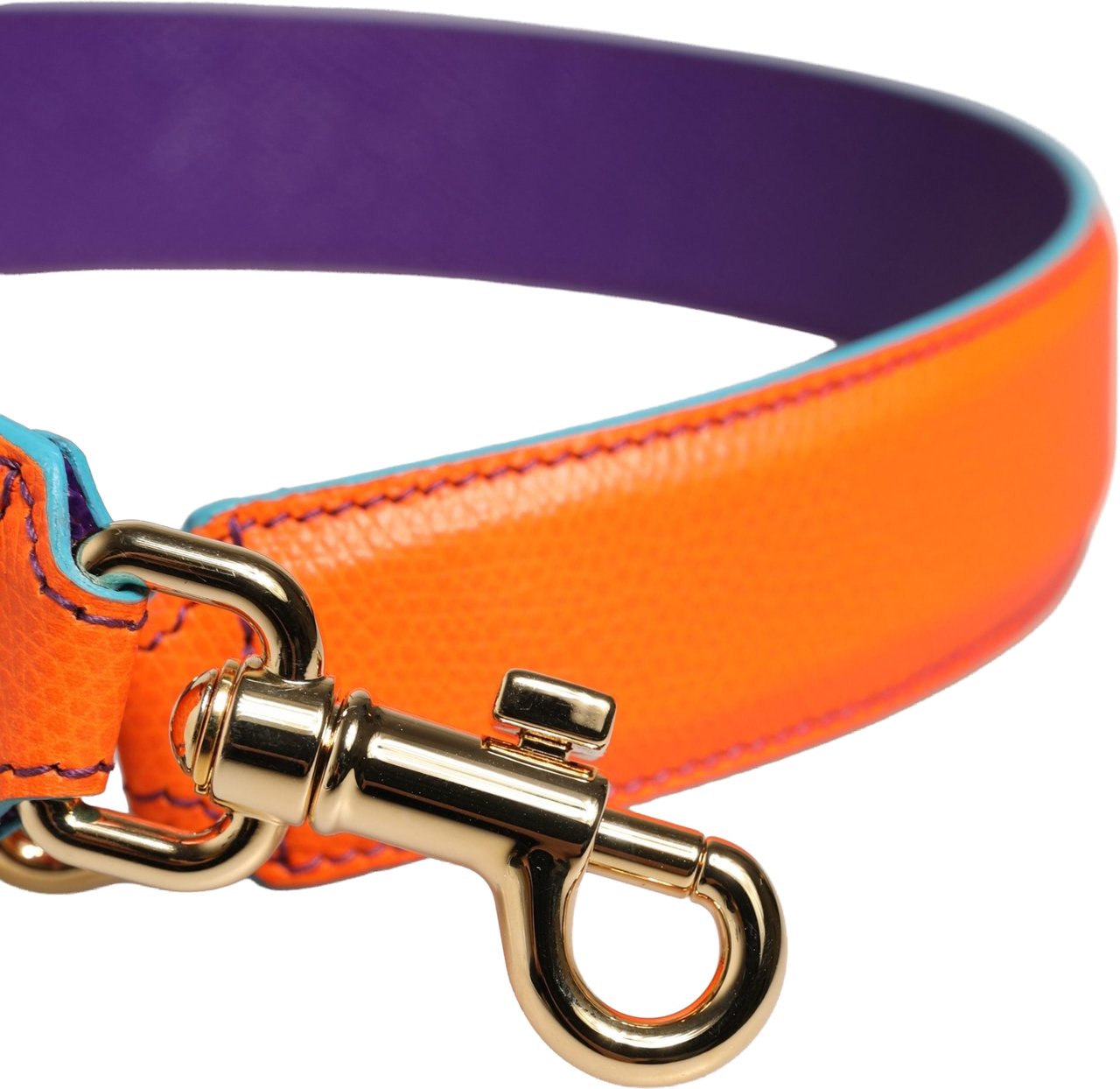 Dolce & Gabbana Orange Purple Calf Leather Bag Accessory Shoulder Strap Oranje