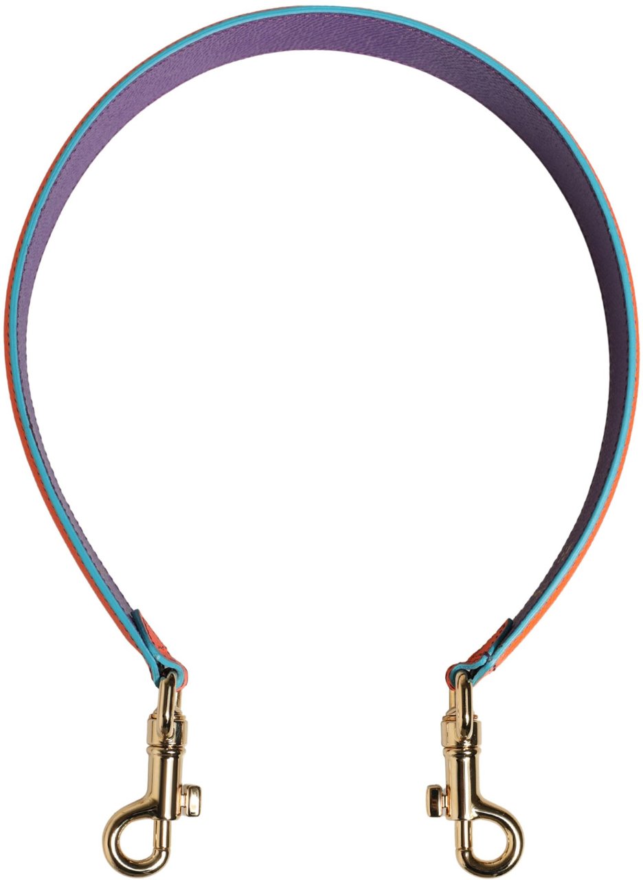 Dolce & Gabbana Orange Purple Calf Leather Bag Accessory Shoulder Strap Oranje