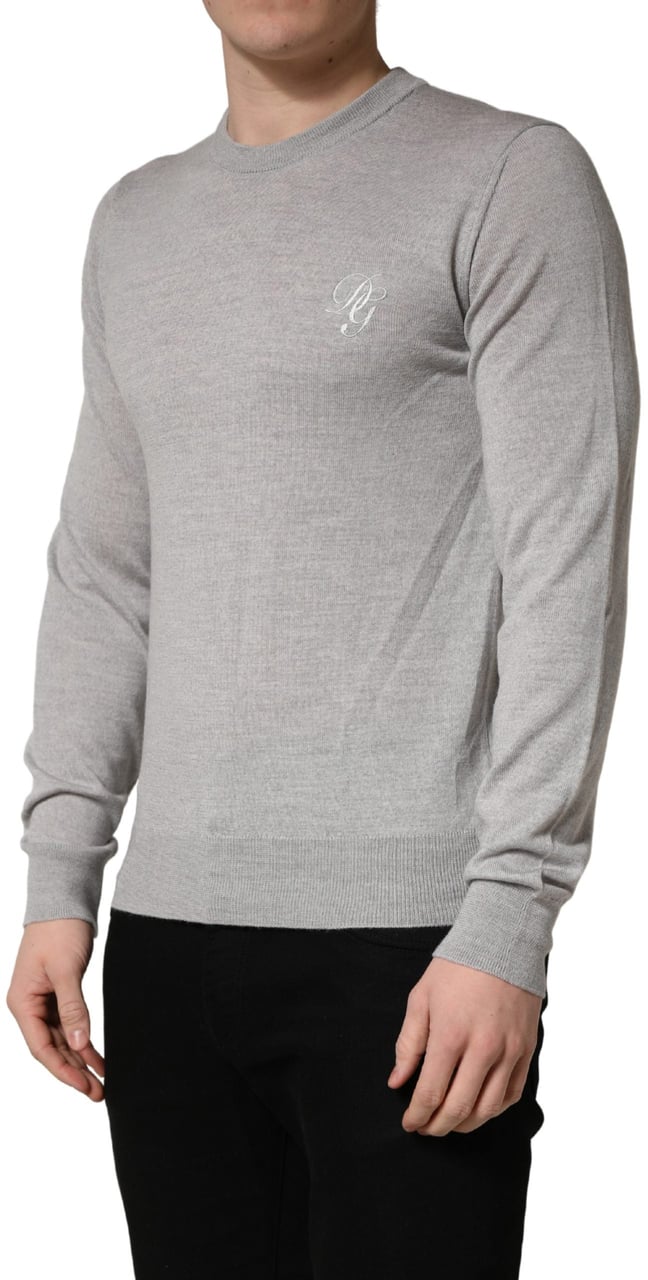 Dolce & Gabbana Gray Long Sleeves Crew Neck Pullover Sweater Grijs