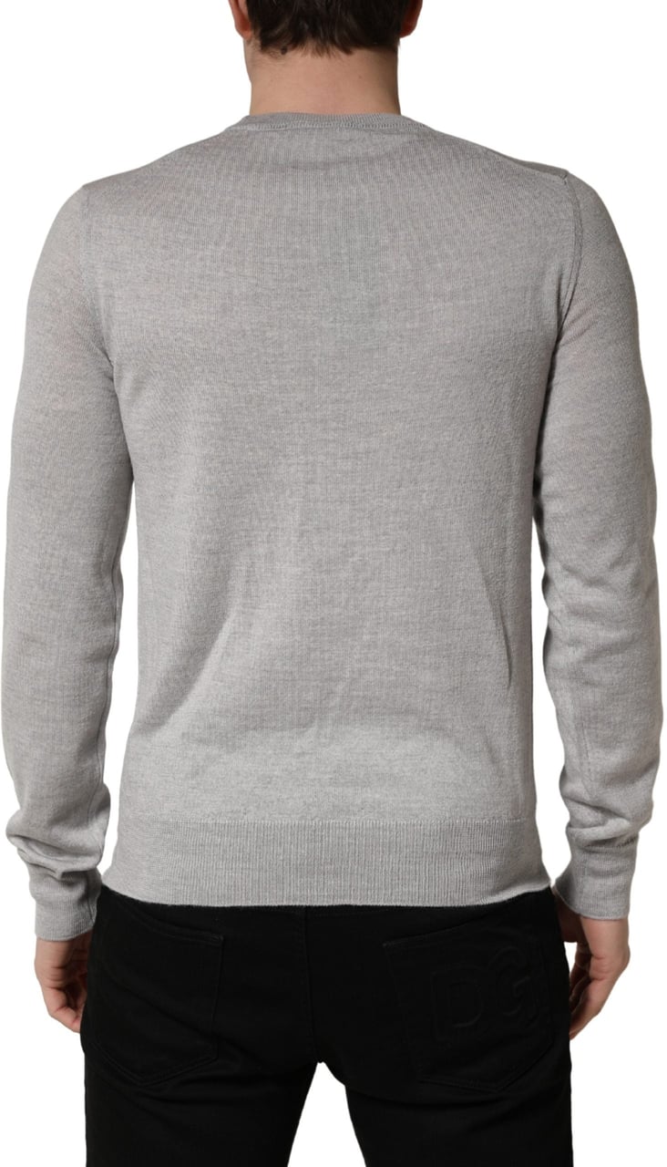 Dolce & Gabbana Gray Long Sleeves Crew Neck Pullover Sweater Grijs